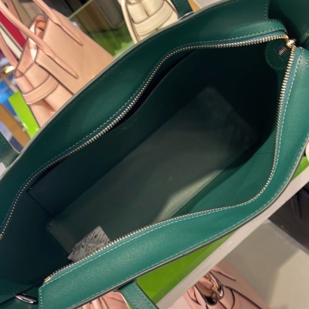 Kate Spade Cara Large Tote Monstera Leaves & Large Slim Bifold Wallet Cream Mult - Picture 13 of 16